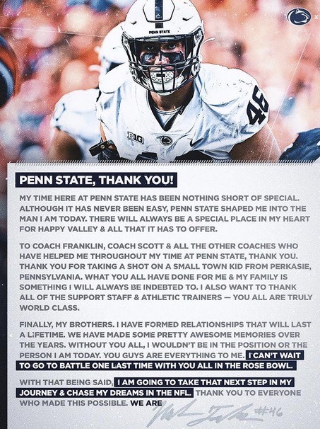 Star Penn State running back declares for NFL draft