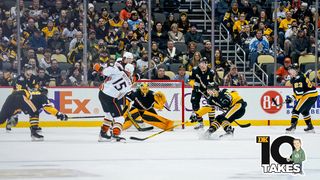 Kovacevic: Penguins finding 'pride' -- and a playoff path -- in foes' misery taken at PPG Paints Arena (DK's 10 Takes). Photo by JEANINE LEECH / GETTY