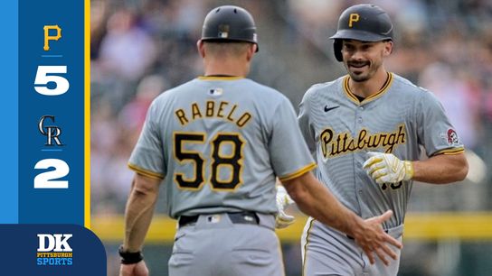 Reynolds, back to driving ball from lower body, takes hitting streak deep taken in Denver (Pirates)