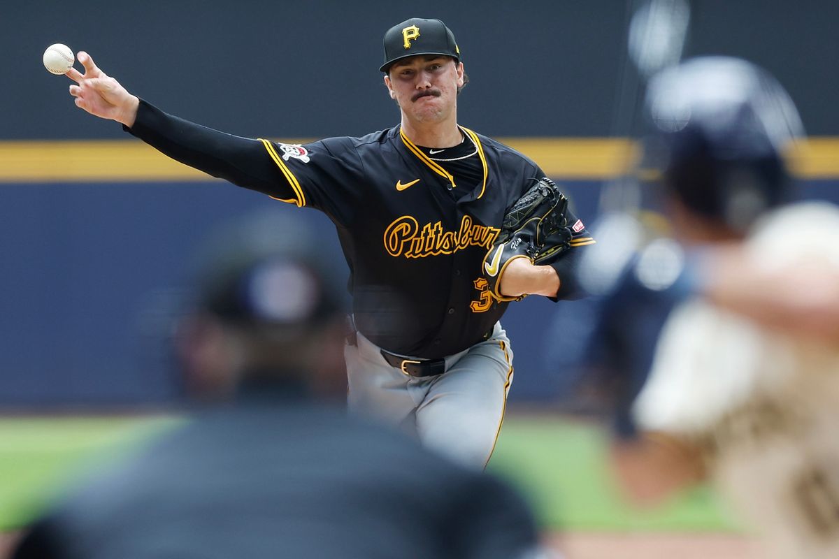 Paul Skenes pitches in the second inning Thursday in Milwaukee.