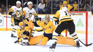 Final: Penguins 5, Predators 4, overtime taken in Nashville, Tenn.. Photo by GETTY