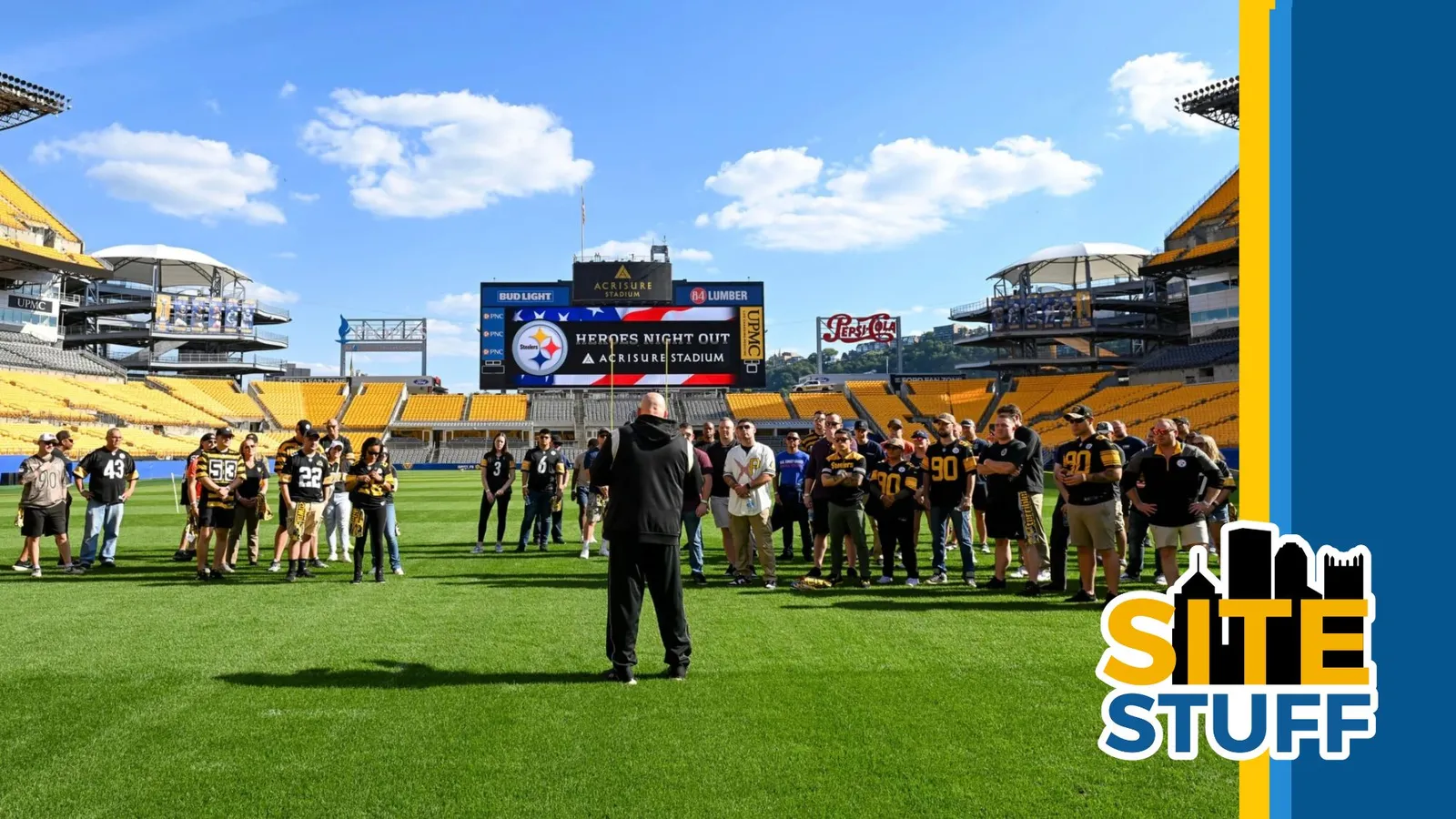 Kovacevic: That time of year where we team up for our veterans! taken in Downtown (Site Stuff). Photo by ALYSA RUBIN / STEELERS