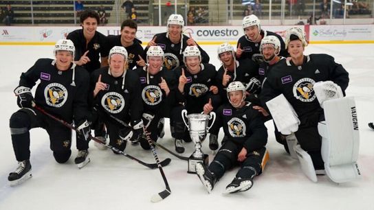 Team Stevens, development camp champions. Emil Jarventie is second from the left in the bottom row.