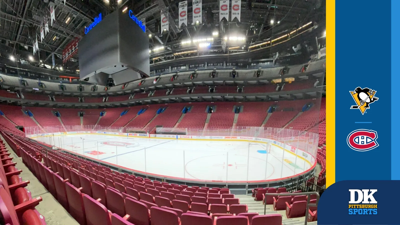 Penguins vs. Canadiens, 7:08 p.m. taken in Montreal (Live coverage). Photo by TAYLOR HAASE / DKPS