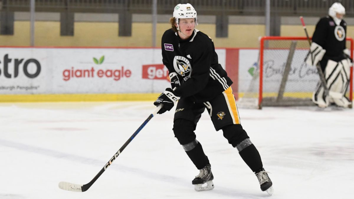 Owen Pickering on Day 1 of the Penguins' development camp in Cranberry, Pa. on Saturday