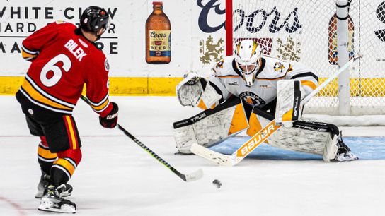 Sergei Murashov before a save in the shootout on Thursday in Wheeling, W.Va.