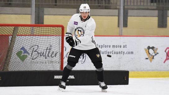 Tristan Broz in the Penguins' development camp earlier this summer.