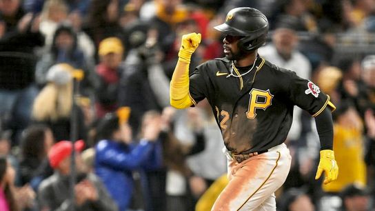 Freeze Frame: Cutch sends 'em home with a smash taken at PNC Park (Pirates)