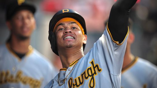 Rodriguez gets an assist from Davis for first big-league homer taken in Anaheim, Calif. (Pirates)