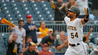 North Shore Tavern Mound Visit: Is a platoon the best choice in the outfield? taken at PNC Park (Weekly Features). Photo by GETTY