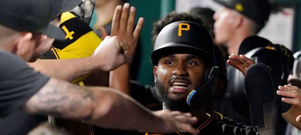 Liover Peguero gets high fives after his ninth inning home run Tuesday at Kauffman Stadium.