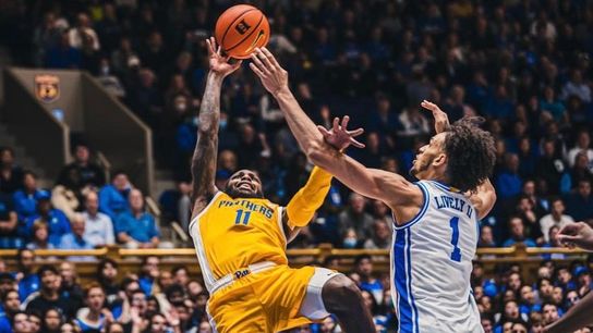 Pitt's lack of size, interior depth shows again in late fold vs. Duke taken in Durham, N.C. (Pitt)