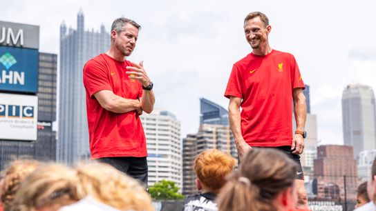 Former Liverpool captain Sami Hyypia at a local event with the Riverhounnds foundation