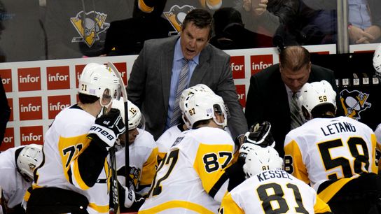 Best Penguins-Leafs matchup behind benches taken in New York (Courtesy of Point Park University)