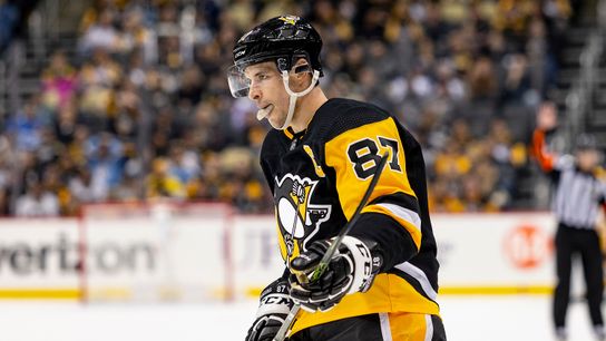 Crosby, Rust leave game after being hit by pucks taken at PPG Paints Arena (Courtesy of Point Park University)