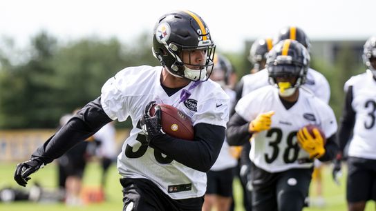 Carter's Classroom: Conner, backs focus on ball security ☕️ taken at Rooney Complex (Steelers)