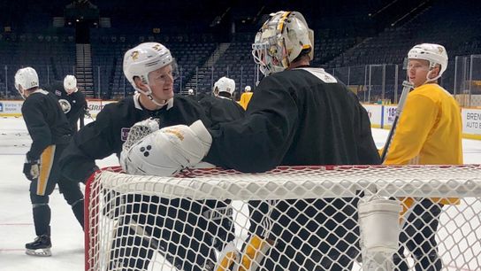 Bjugstad resumes skating, not Dumoulin, Schultz taken in Nashville, Tenn. (Penguins)