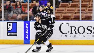 Ex-RMU star Lynch returns home with Nailers taken at Highmark Stadium (Wheeling Nailers)