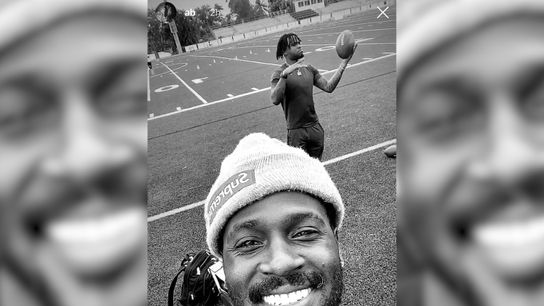 Johnson spotted training with AB on Instagram taken on the North Shore (Steelers)