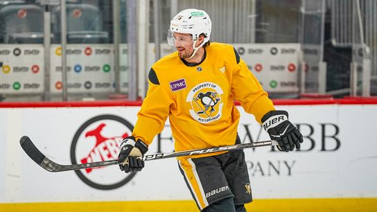 Penguins clinching playoffs 'really in our hands' taken in Newark, N.J. (Top story). Photo by SYDNEY BLACKMAN / PENGUINS